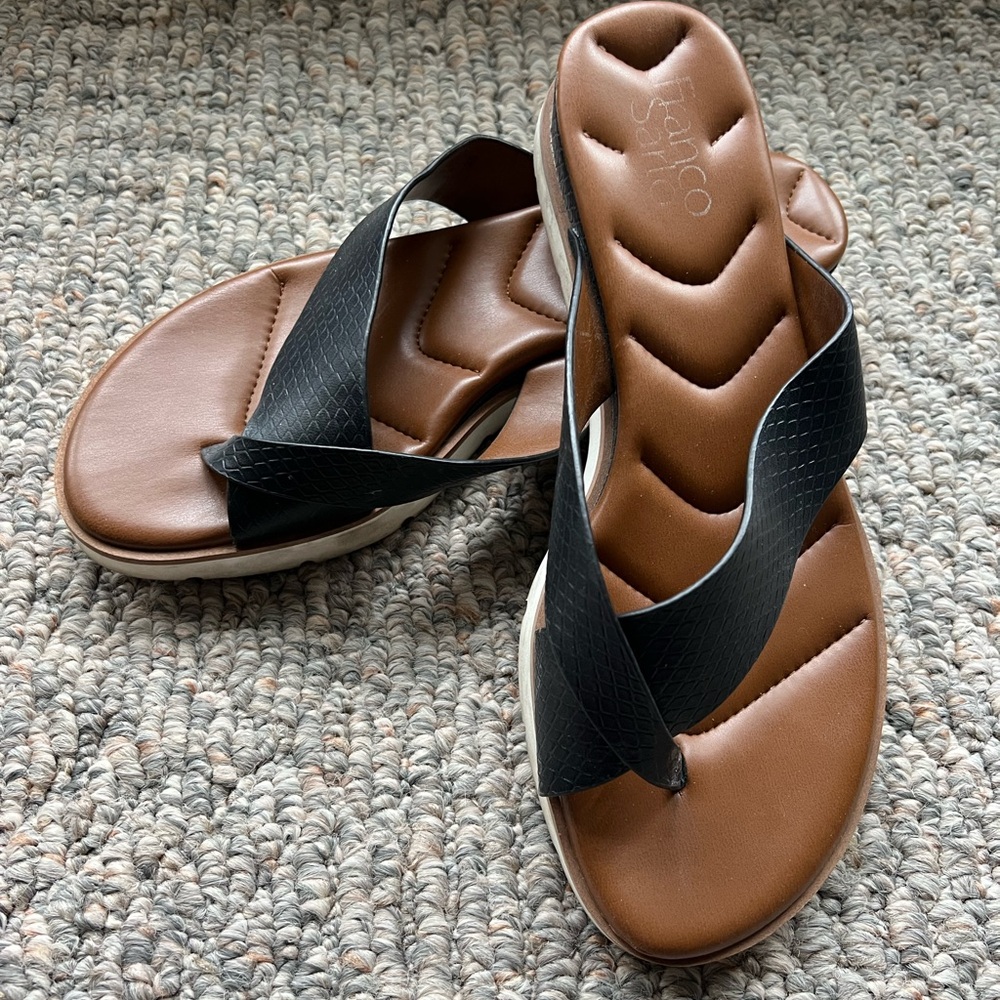 Franco Sarto Darius Black and Brown Women's Sandals